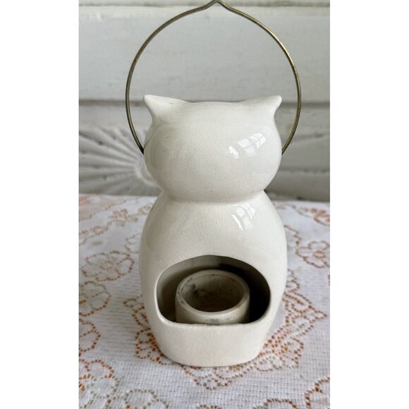 Vintage 1970s Lego Japan White Owl Hanging Tea Light Candle Holder - Picture 9 of 13